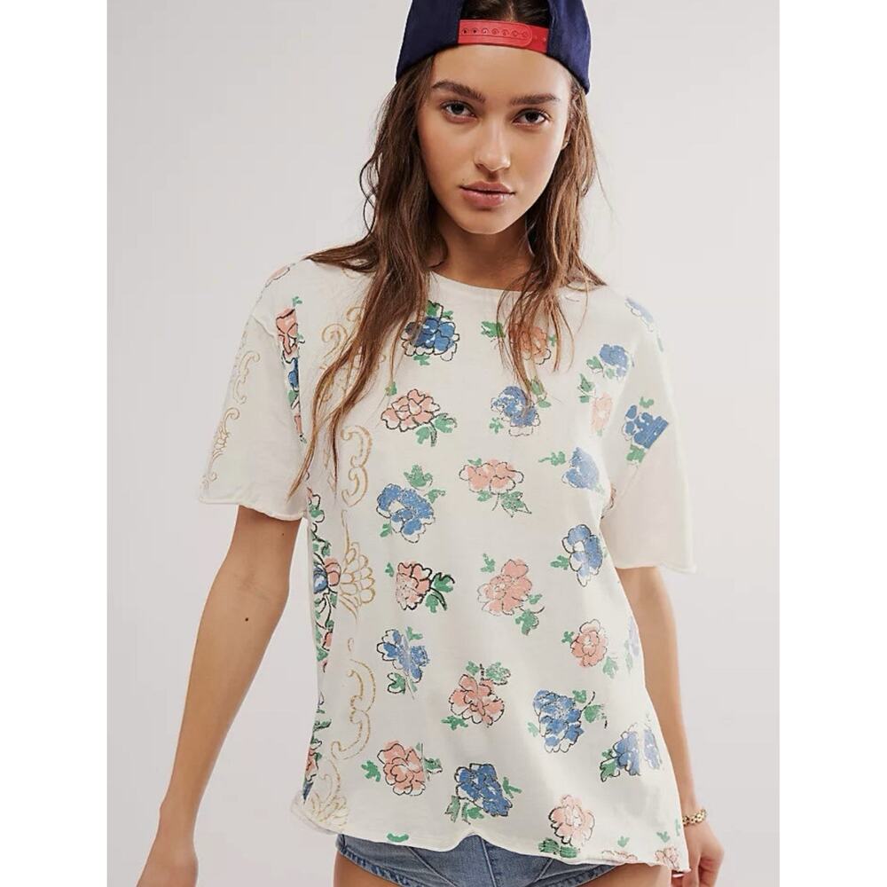 WE THE FREE Nina Boheme Floral Printed Tee Women's Size S T-Shirt